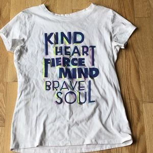 Girls cute white shirt with words